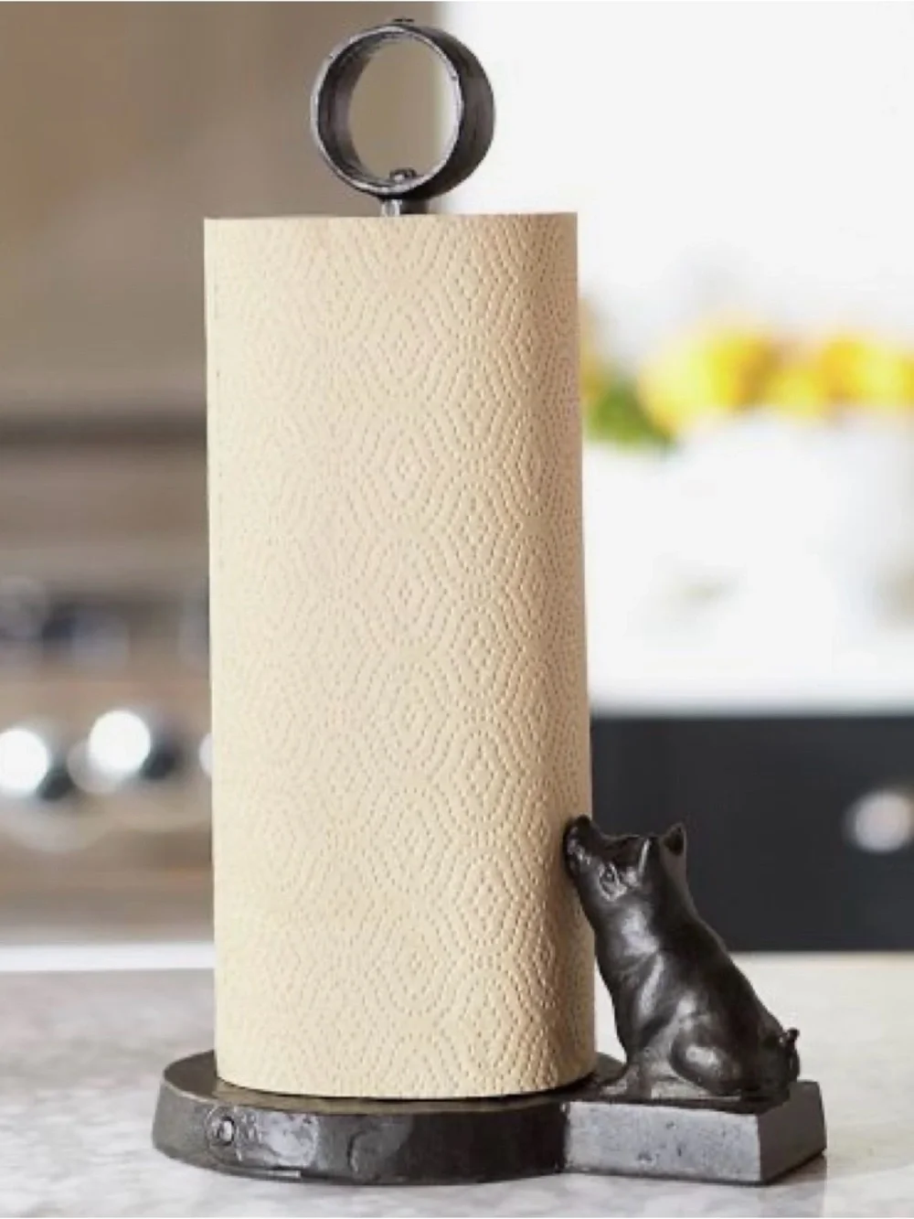 Pottery Barn Vintage Blacksmith Pig Paper Towel Holder